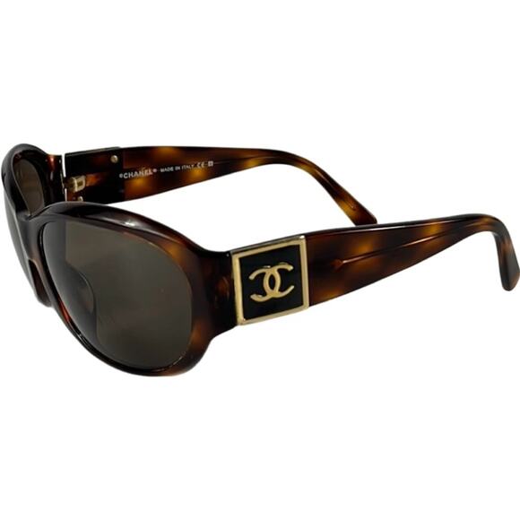 CHANEL Accessories - CHANEL Brown Tortoise Print Acetate Frame CC Sunglasses- 5070